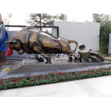 Bronze Stier Skulptur für Garten-Dekoration